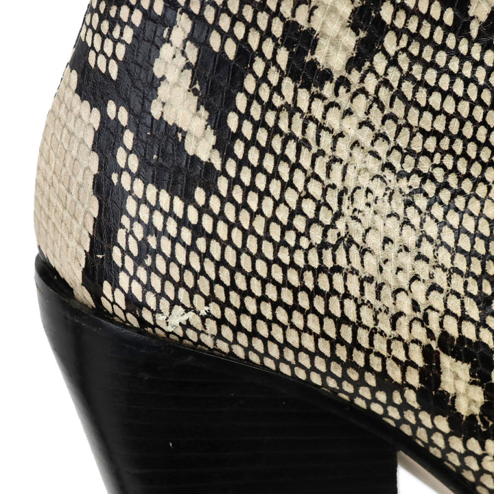Chloé Snakeskin Print Leather Ankle Bootie