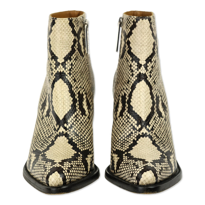 Chloé Snakeskin Print Leather Ankle Bootie