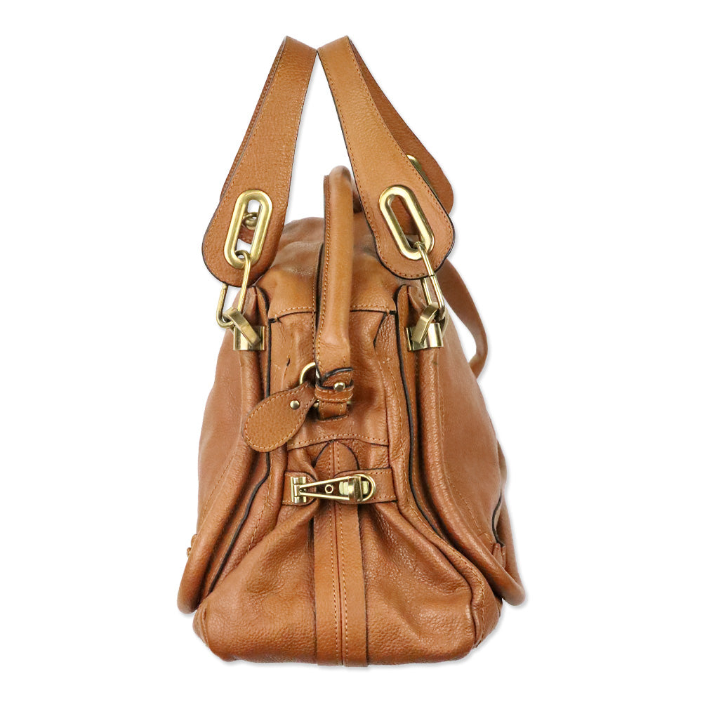 Chloé Tan Leather Paraty Medium Handbag