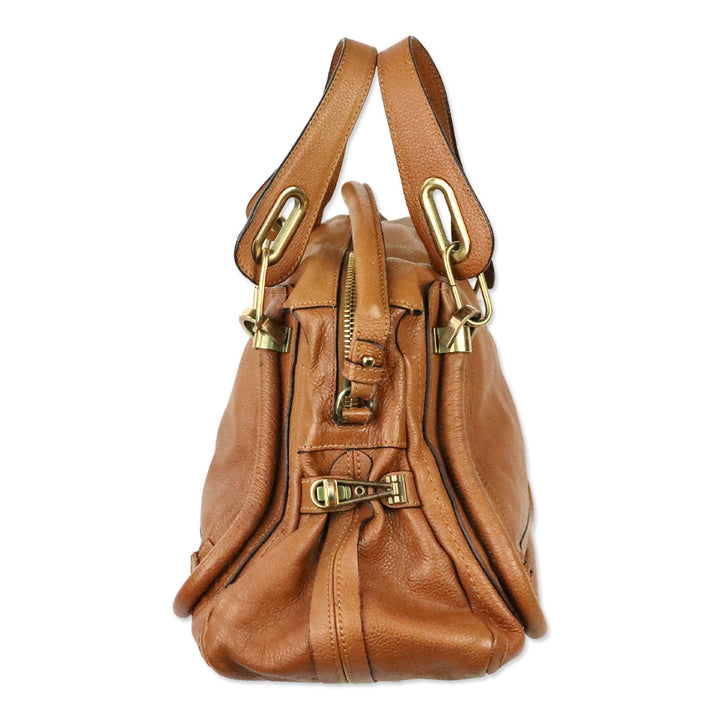 Chloé Tan Leather Paraty Medium Handbag