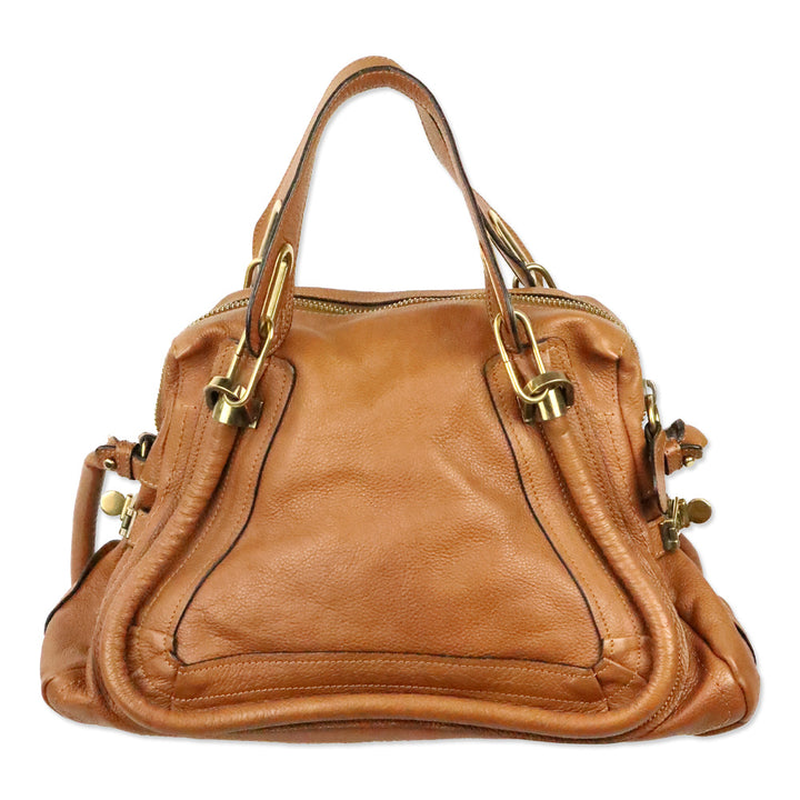 Chloé Tan Leather Paraty Medium Handbag
