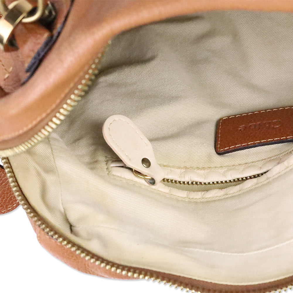 Chloé Tan Leather Paraty Medium Handbag