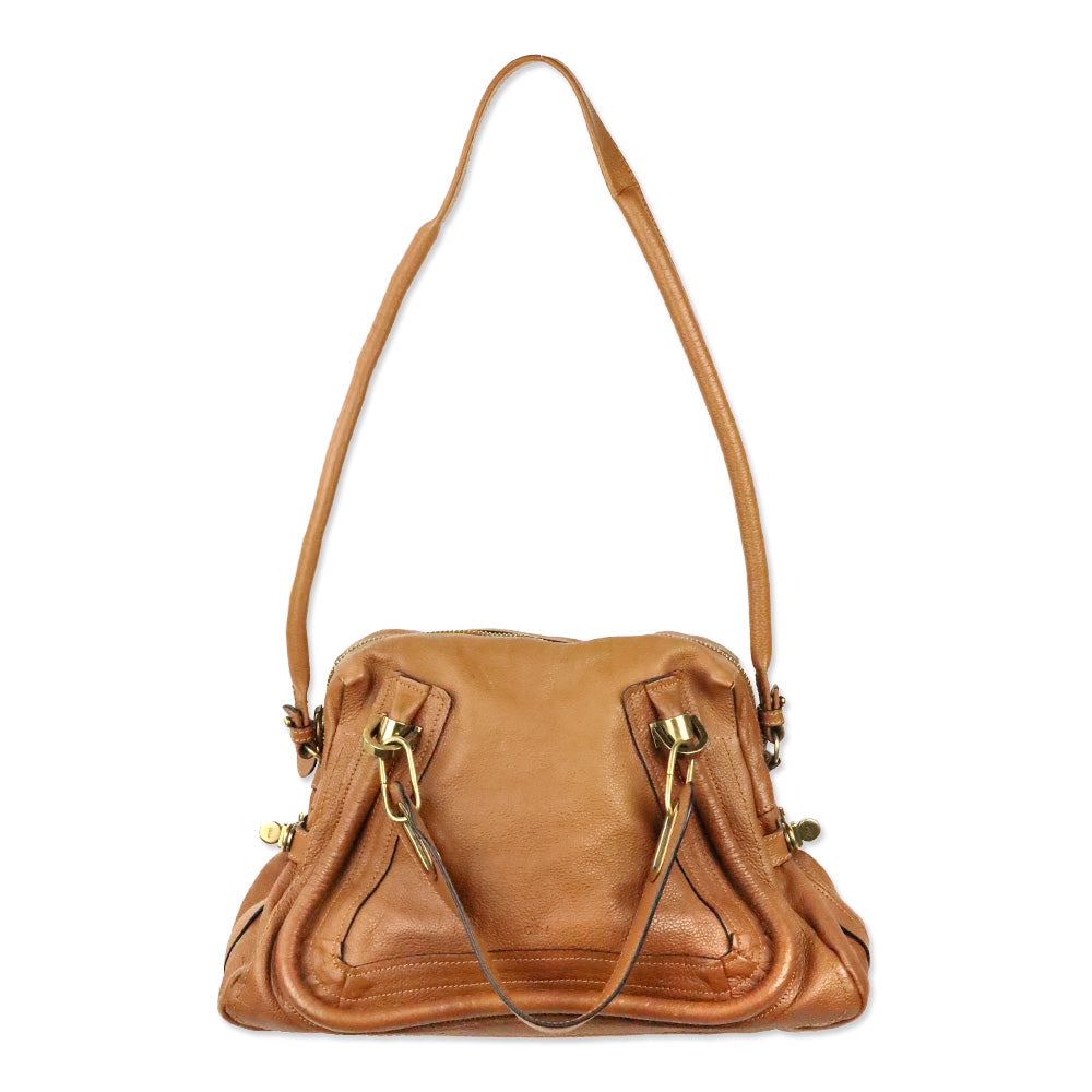 Chloé Tan Leather Paraty Medium Handbag