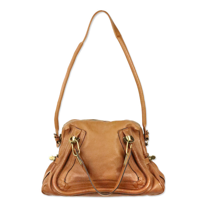 Chloé Tan Leather Paraty Medium Handbag