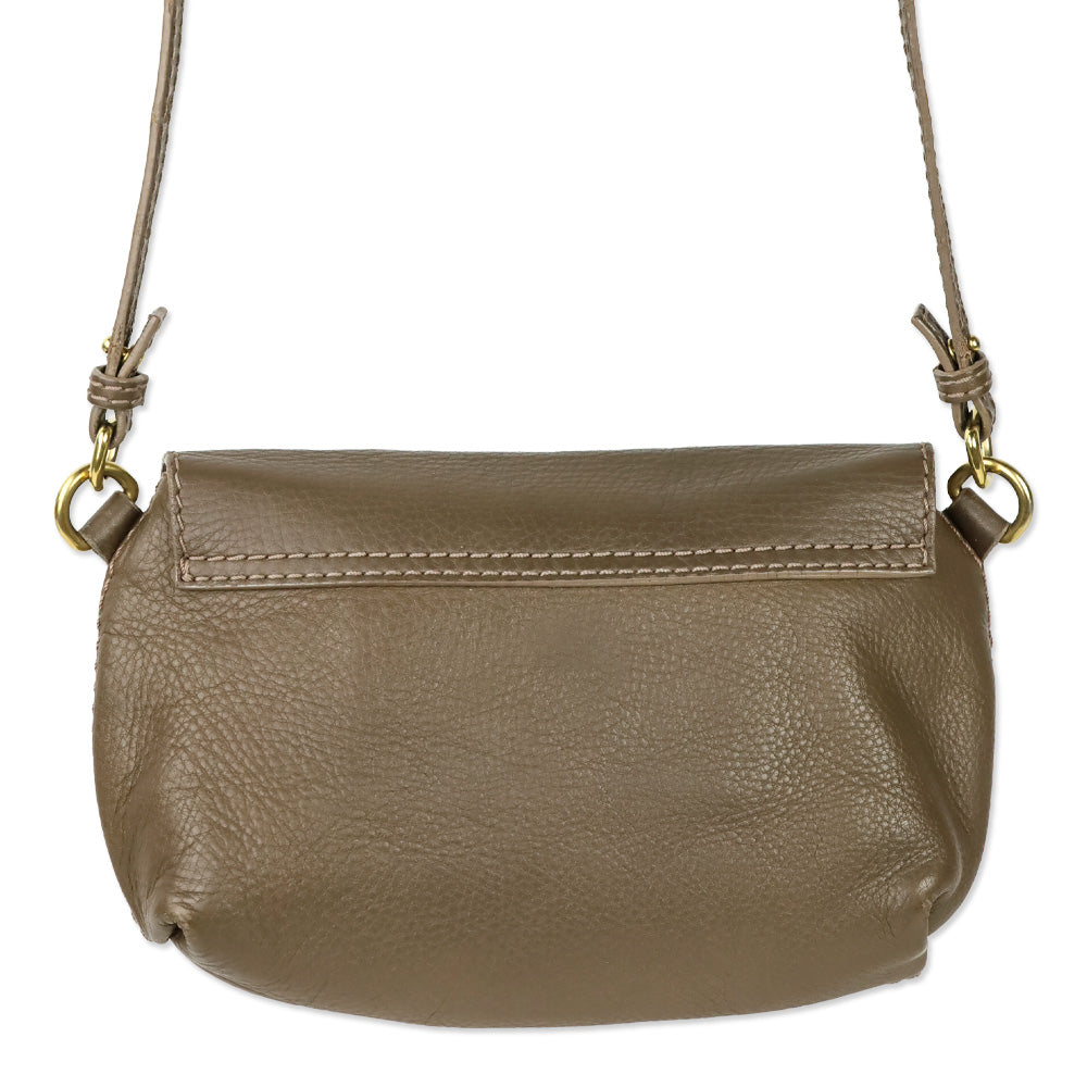 Chloé Taupe Marcie Mini Crossbody Saddle Bag