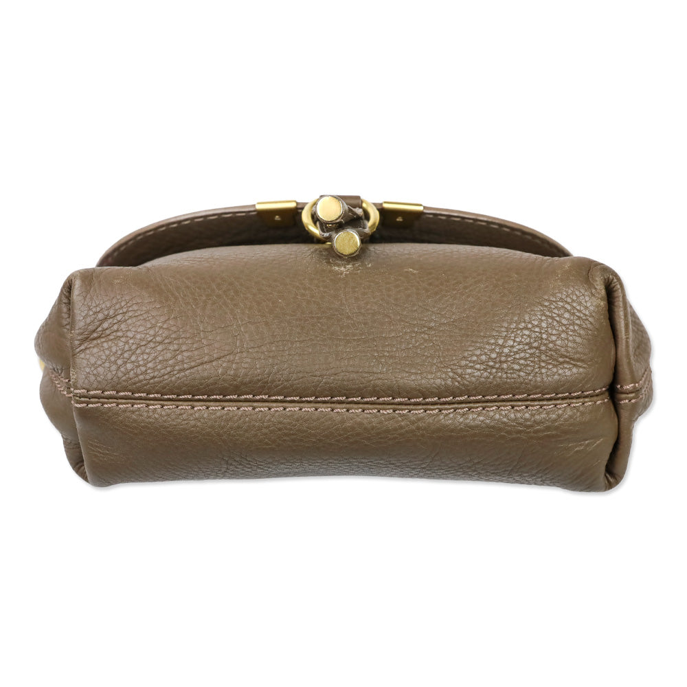 Chloé Taupe Marcie Mini Crossbody Saddle Bag