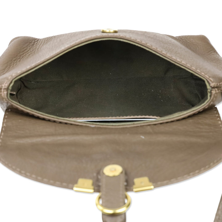 Chloé Taupe Marcie Mini Crossbody Saddle Bag
