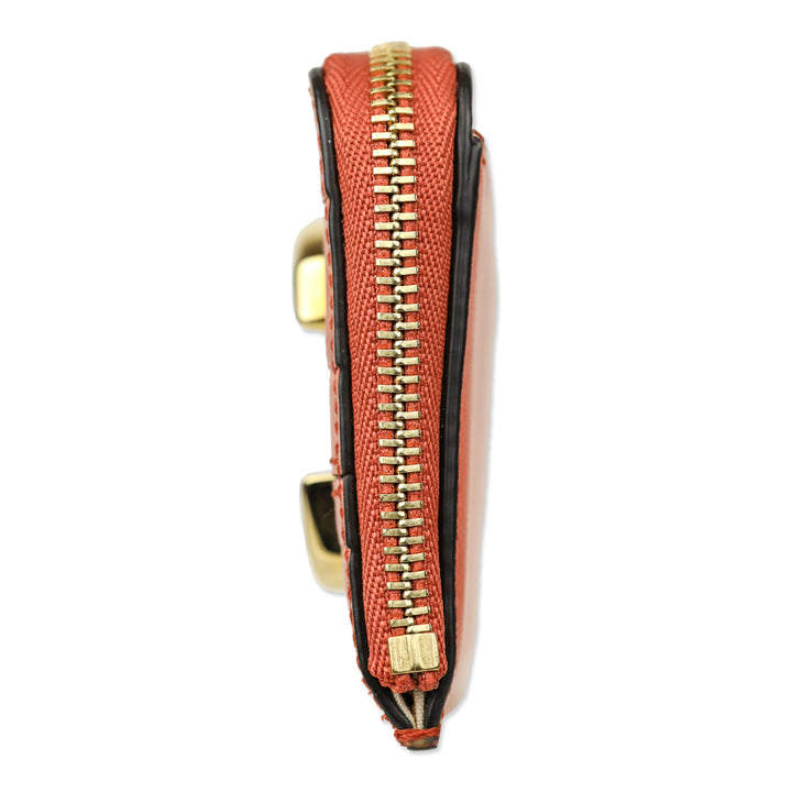Chloé Tawny Orange C Croc-Embossed Leather Zip Card Holder
