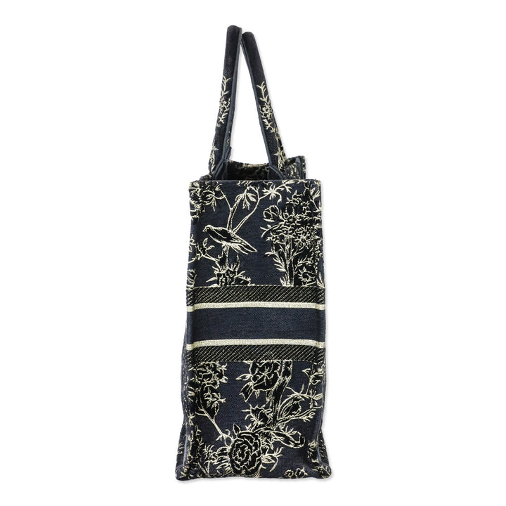 Christian Dior Black/Gold Jardin d'Hiver Embroidered Canvas Large Book Tote
