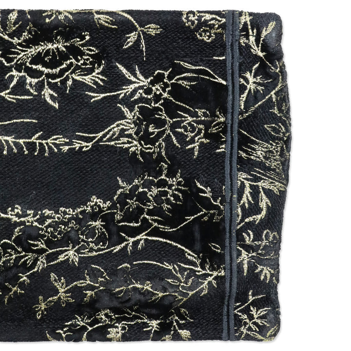 Christian Dior Black/Gold Jardin d'Hiver Embroidered Canvas Large Book Tote