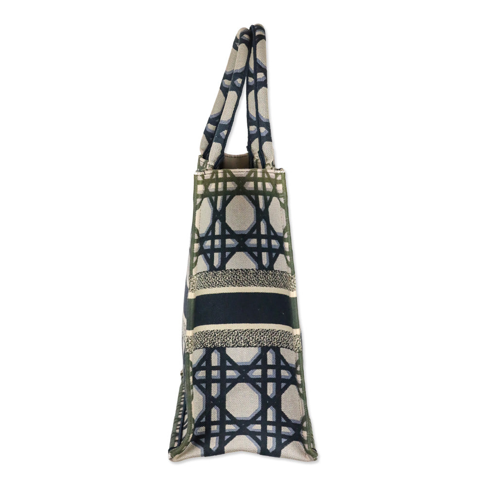 Christian Dior Blue Macrocannage Canvas Large Book Tote