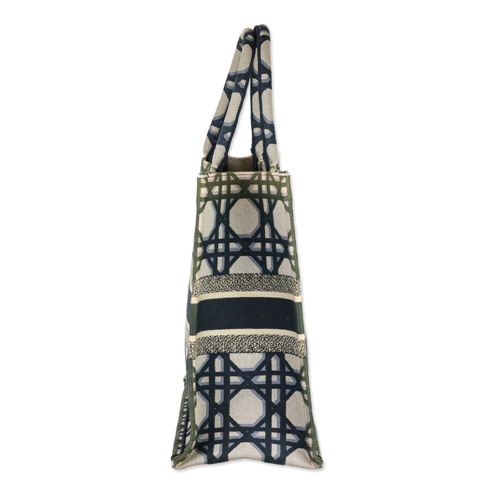 Christian Dior Blue Macrocannage Canvas Large Book Tote