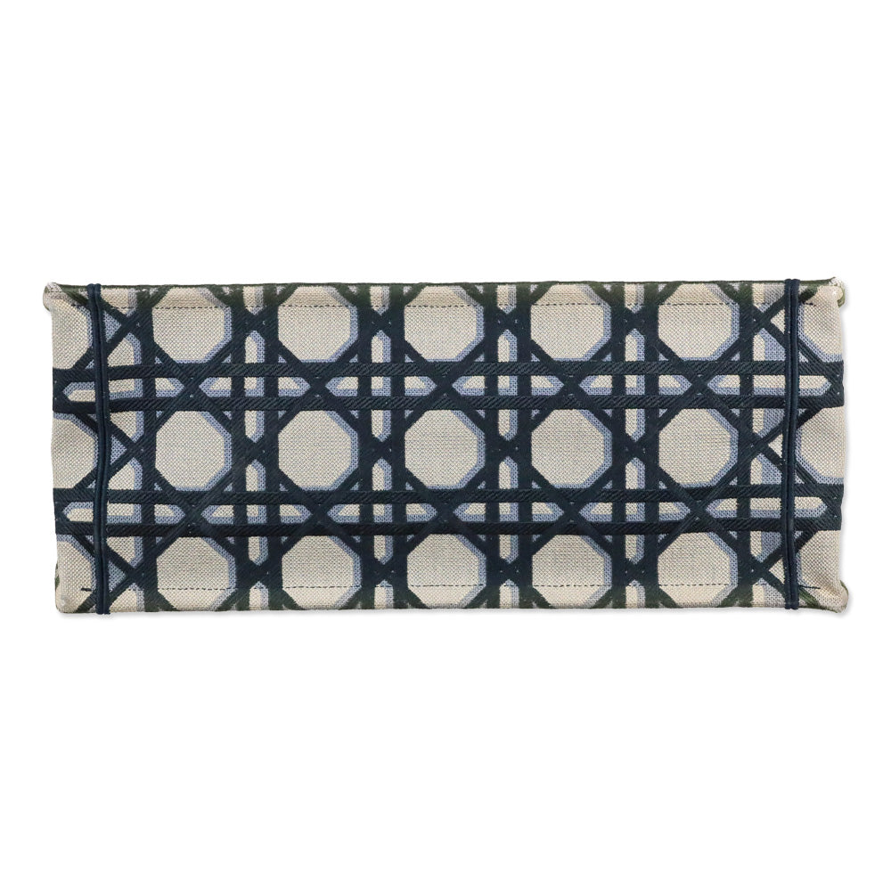 Christian Dior Blue Macrocannage Canvas Large Book Tote