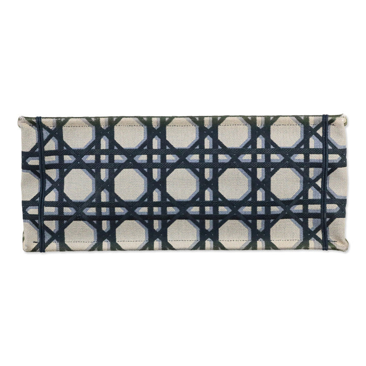 Christian Dior Blue Macrocannage Canvas Large Book Tote