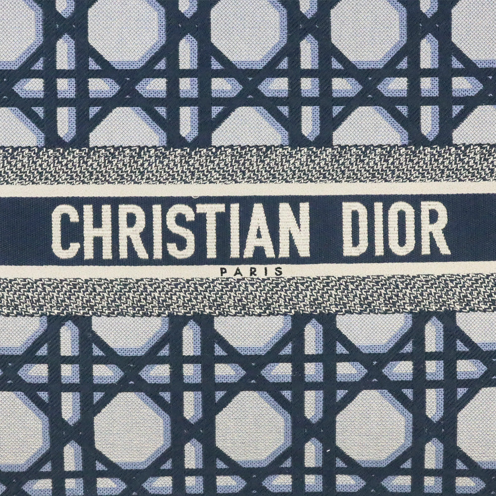 Christian Dior Blue Macrocannage Canvas Large Book Tote