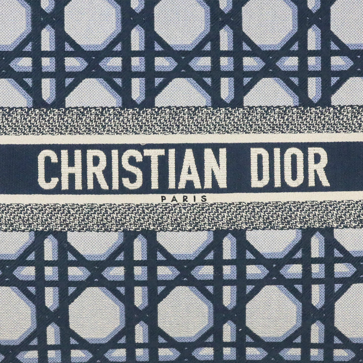 Christian Dior Blue Macrocannage Canvas Large Book Tote
