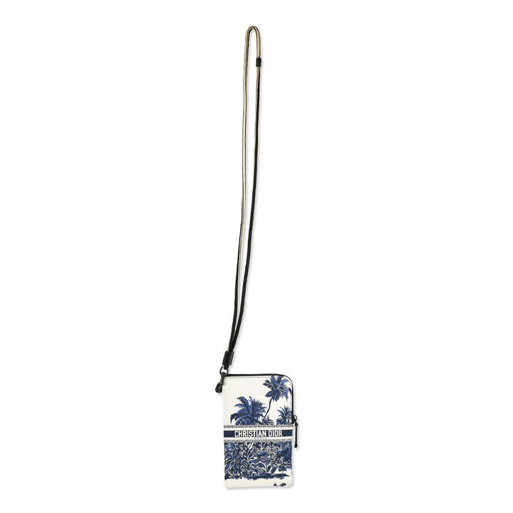 Christian Dior Blue Toile de Jouy Technical Fabric DiorTravel Multifunctional Zipped Pouch