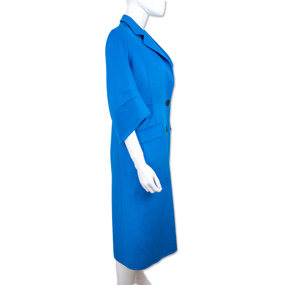 Christian Dior Blue Wool Blend Trench Coat