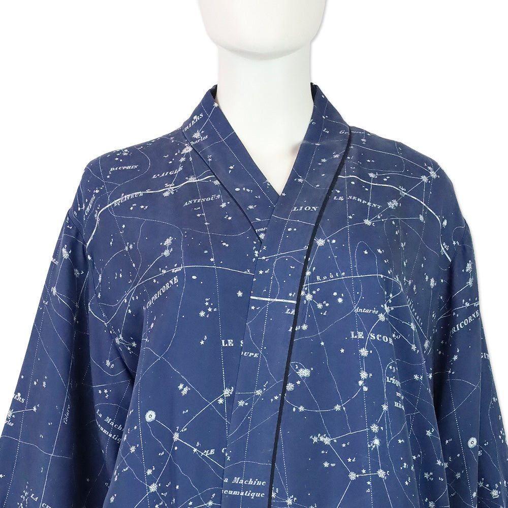 Christian Dior Blue Zodiac Constellation Silk Robe