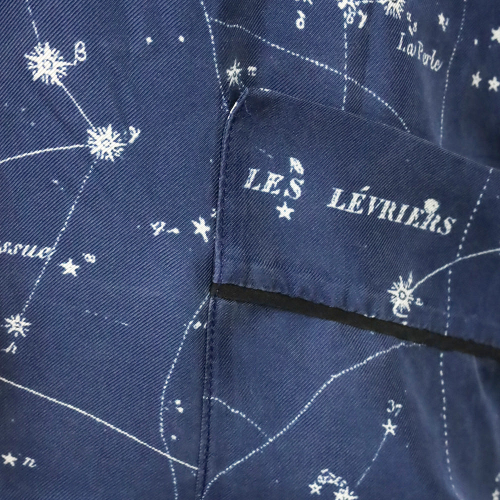 Christian Dior Blue Zodiac Constellation Silk Robe