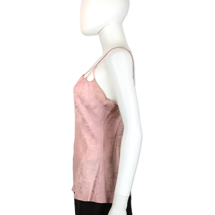 Christian Dior Boutique Paris Dusty Pink Silk Tank Top