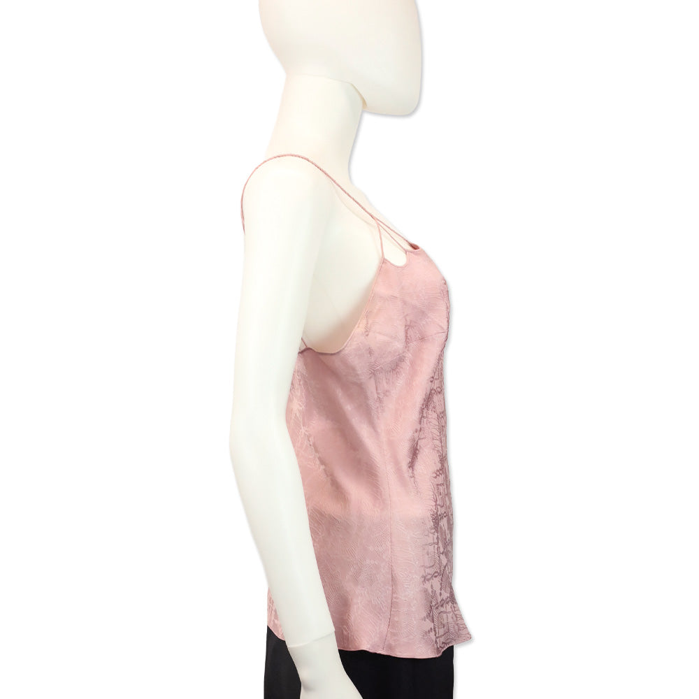 Christian Dior Boutique Paris Dusty Pink Silk Tank Top