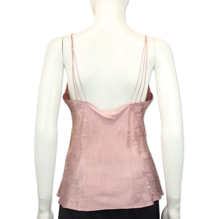 Christian Dior Boutique Paris Dusty Pink Silk Tank Top