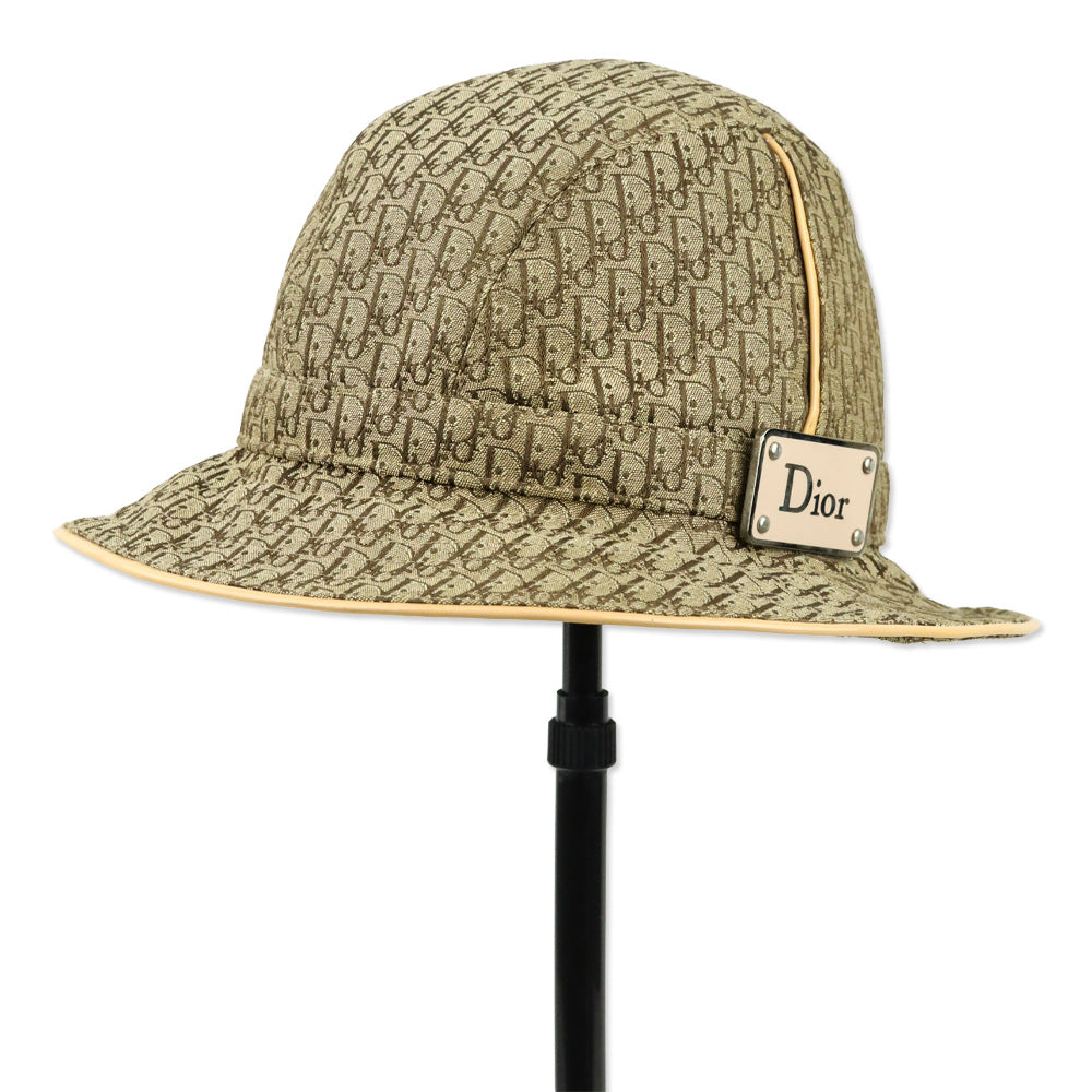 Christian Dior Brown Monogram Trotter Canvas Fedora Bucket Hat