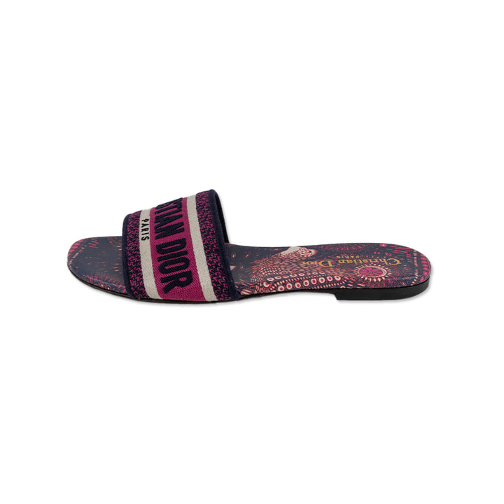 Christian Dior D-Way Printed Canvas Slides