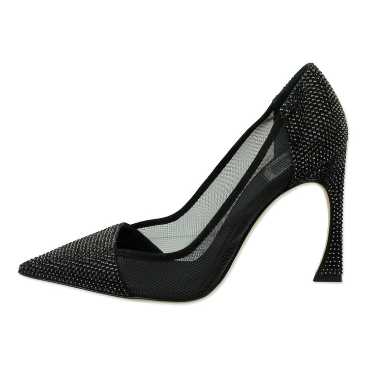 Christian Dior Desir Black Suede & Diamante Beaded Satin Pumps