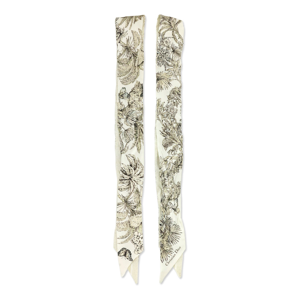 Christian Dior Cream Dioriviera Toile de Jouy Palms Mitzah Scarf