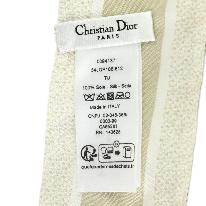 Christian Dior Cream Dioriviera Toile de Jouy Palms Mitzah Scarf