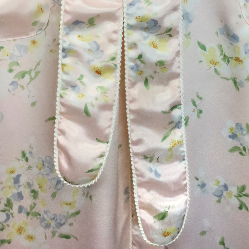 Christian Dior Pink Floral Print Satin Bathrobe