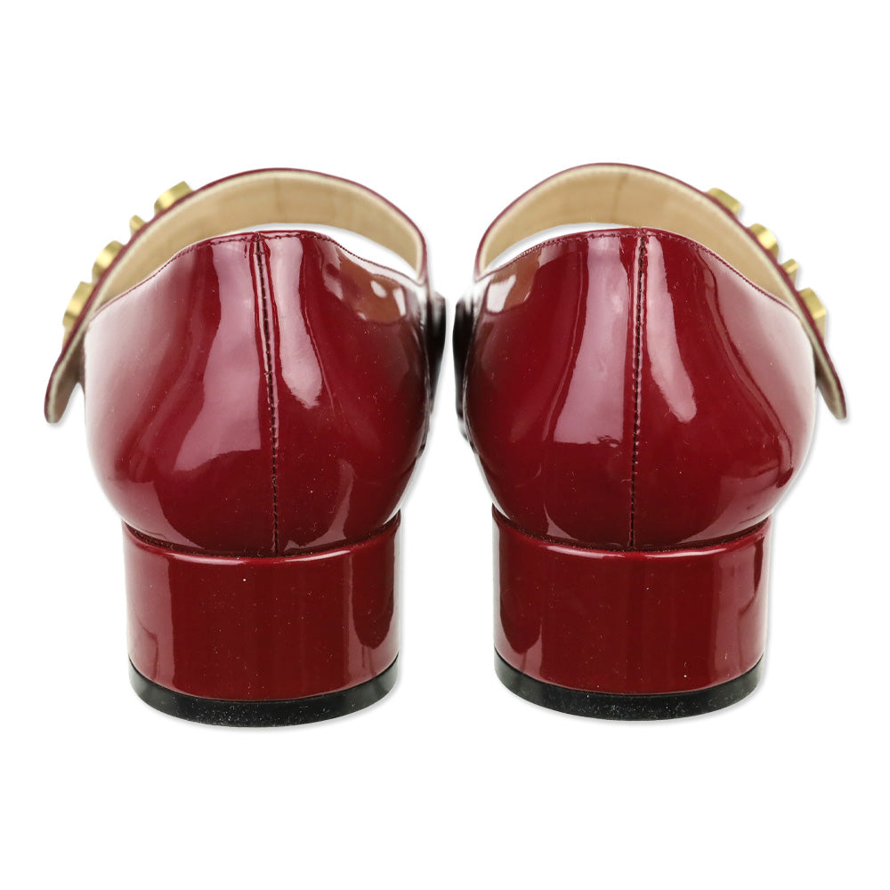 Christian Dior Burgundy Patent Leather Baby-D Mary Jane Pumps
