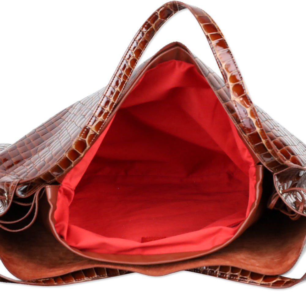 Christian Louboutin Acajou Alligator Embossed Leather Le 54 Tote Bag