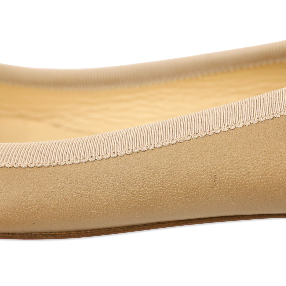 Christian Louboutin Beige Leather Solasofia Pointed Ballet Flat