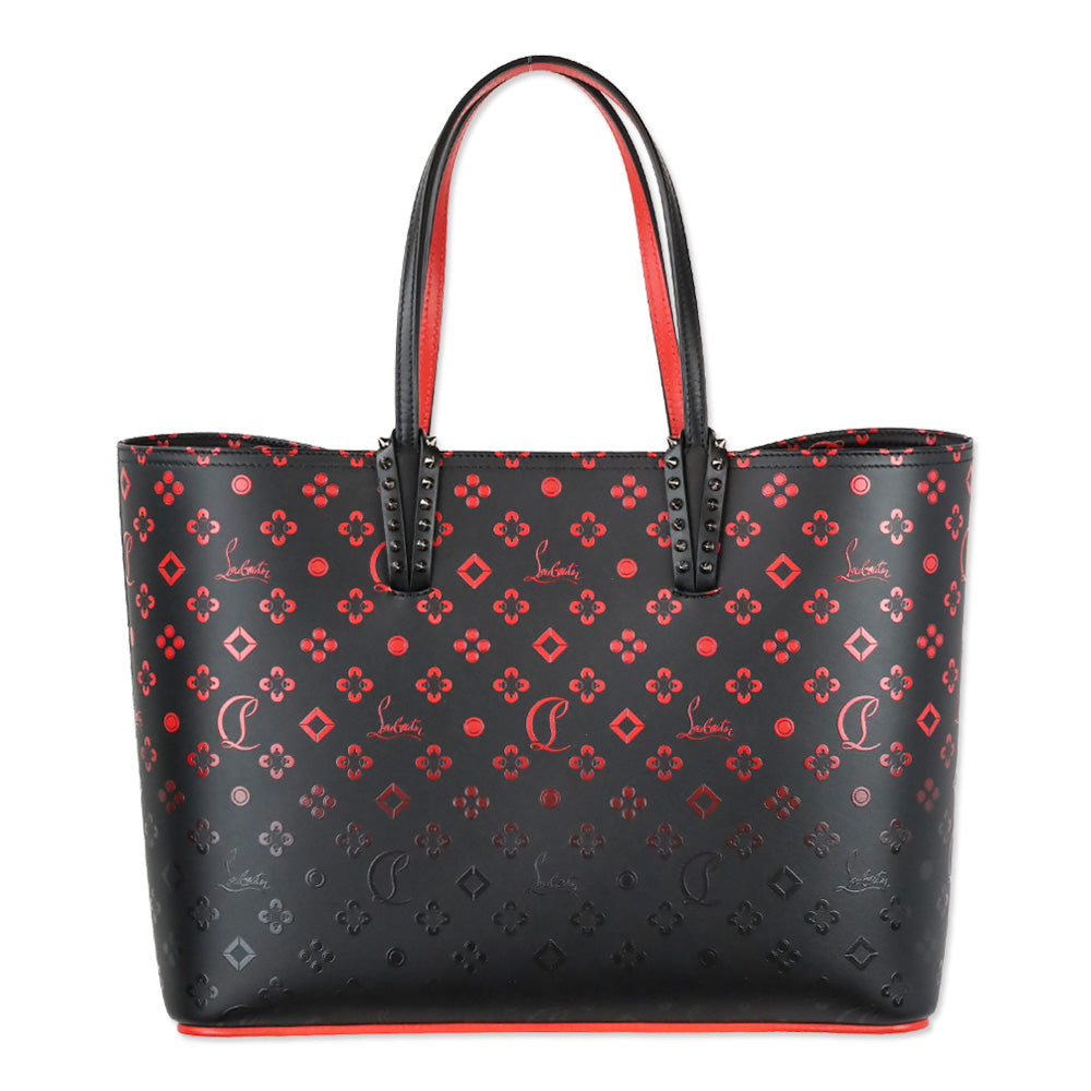 Christian Louboutin Black Degrade Leather Loubinthesky Cabata Tote