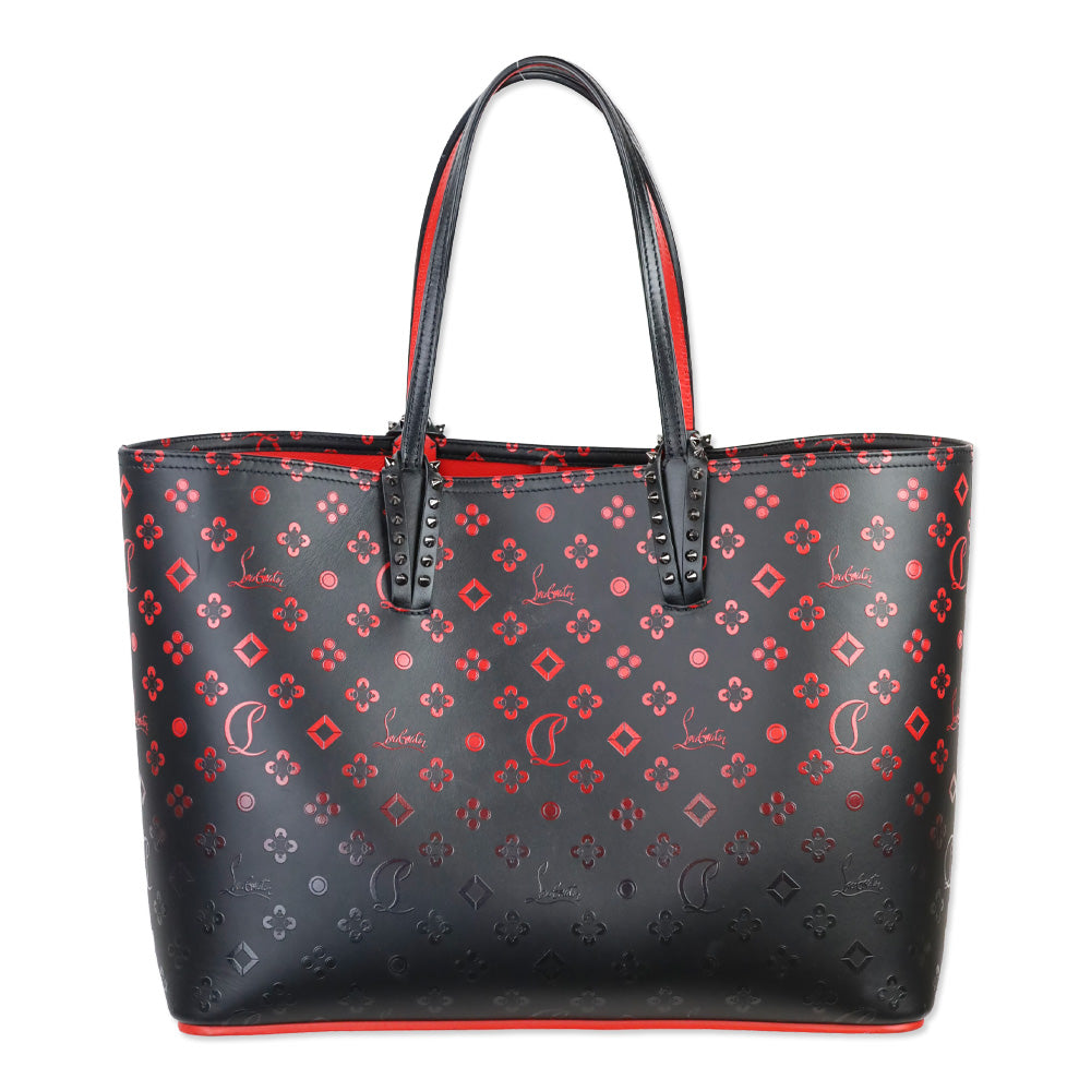 Christian Louboutin Black Degrade Leather Loubinthesky Cabata Tote