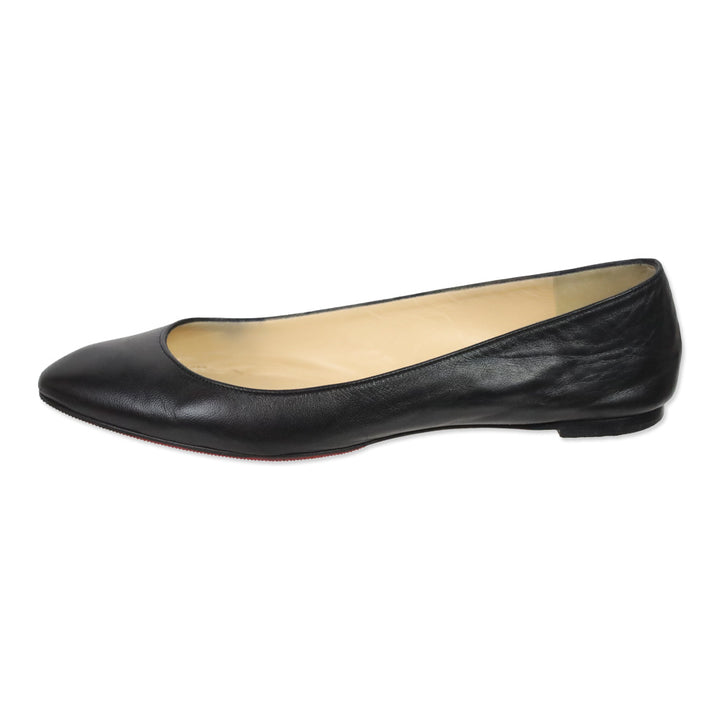 Christian Louboutin Black Leather Ballet Flats