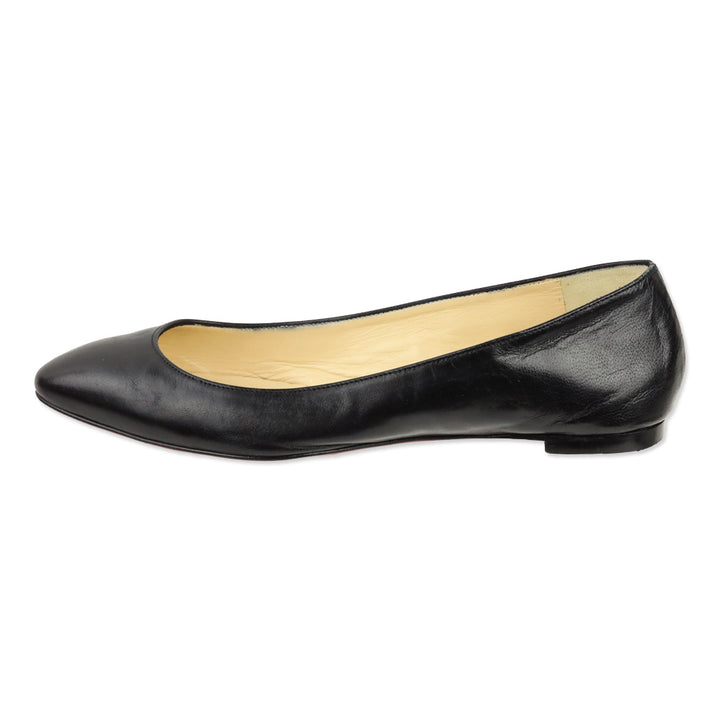 Christian Louboutin Black Leather Ballet Flats