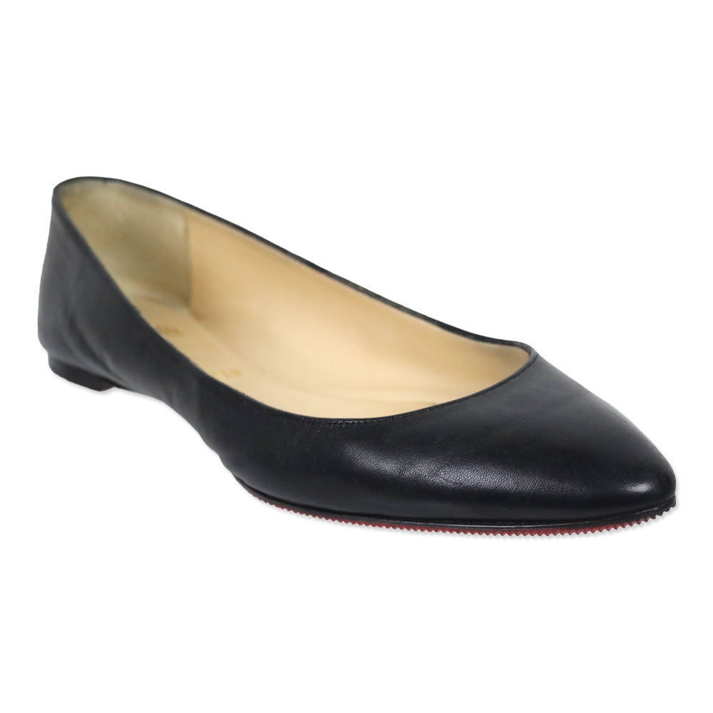 Christian Louboutin Black Leather Ballet Flats