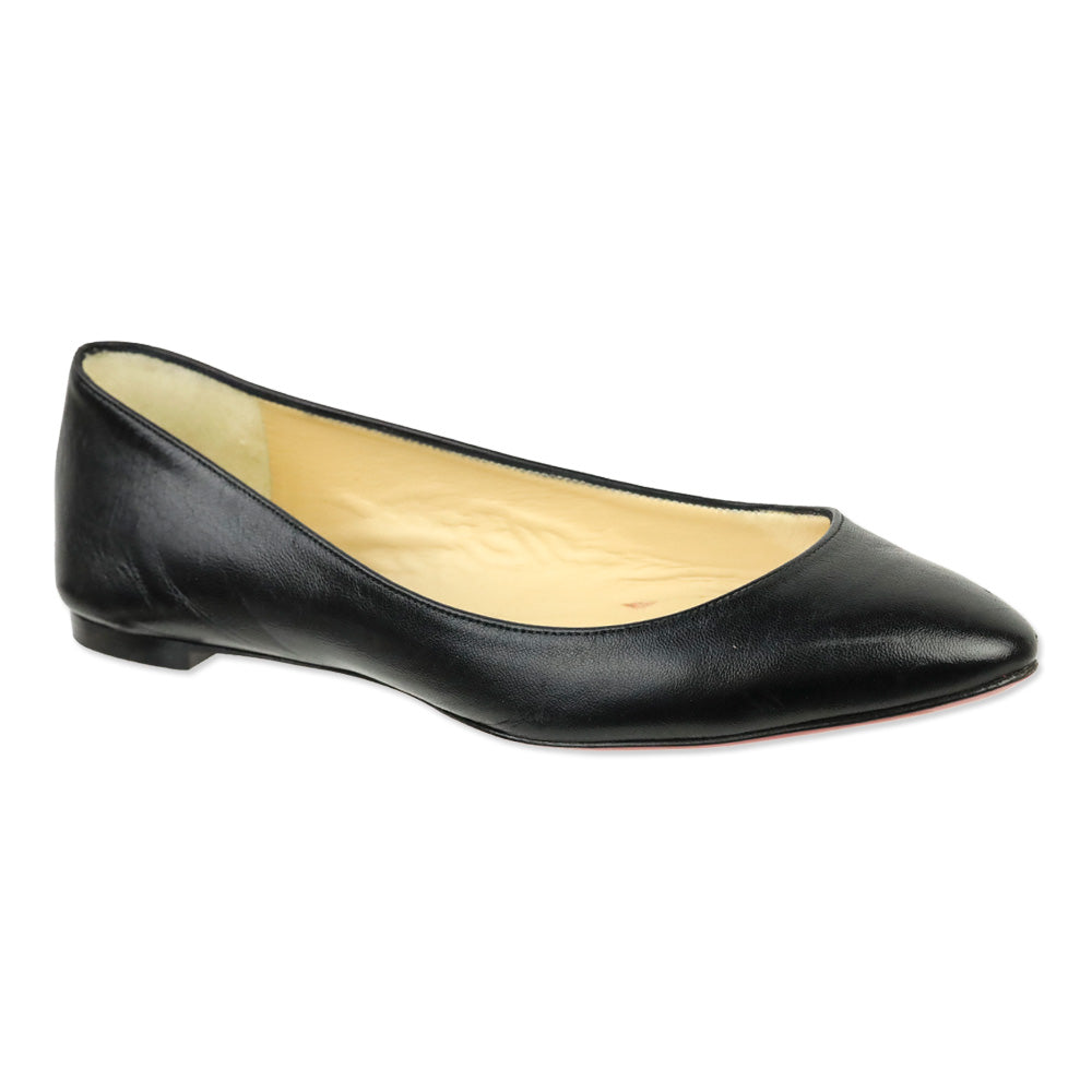 Christian Louboutin Black Leather Ballet Flats