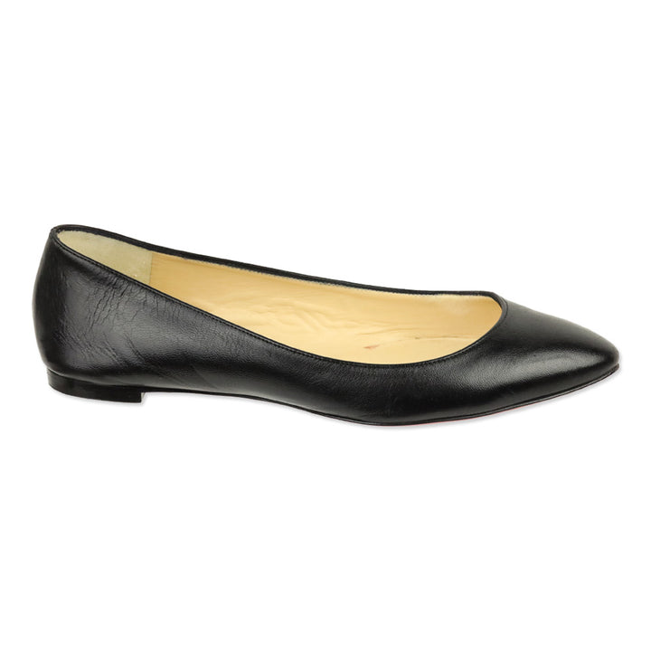 Christian Louboutin Black Leather Ballet Flats