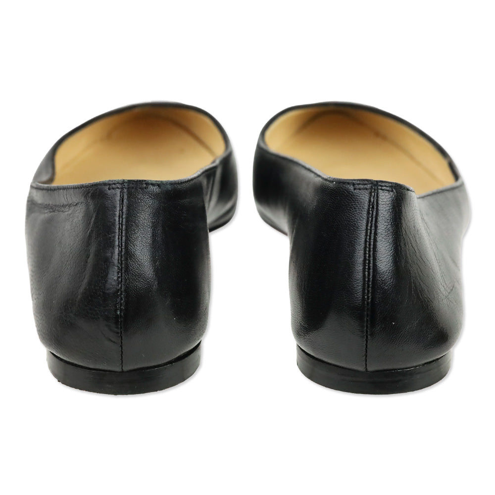 Christian Louboutin Black Leather Ballet Flats