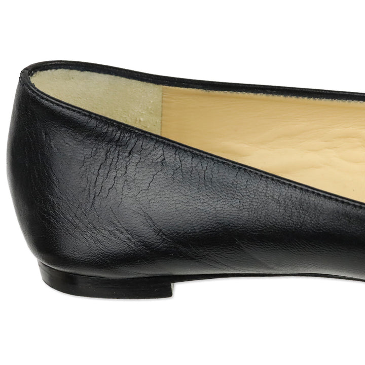 Christian Louboutin Black Leather Ballet Flats