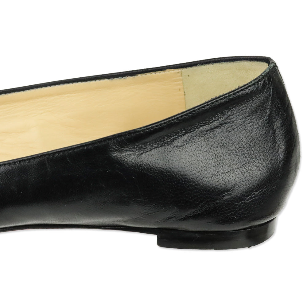 Christian Louboutin Black Leather Ballet Flats