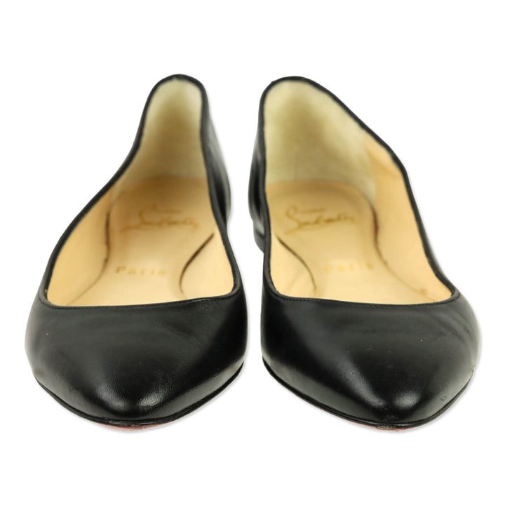 Christian Louboutin Black Leather Ballet Flats