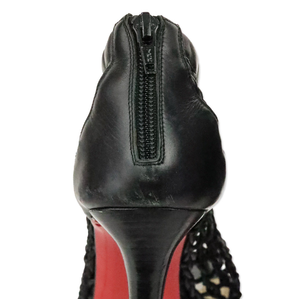 Christian Louboutin Black Leather Caged Platform Booties