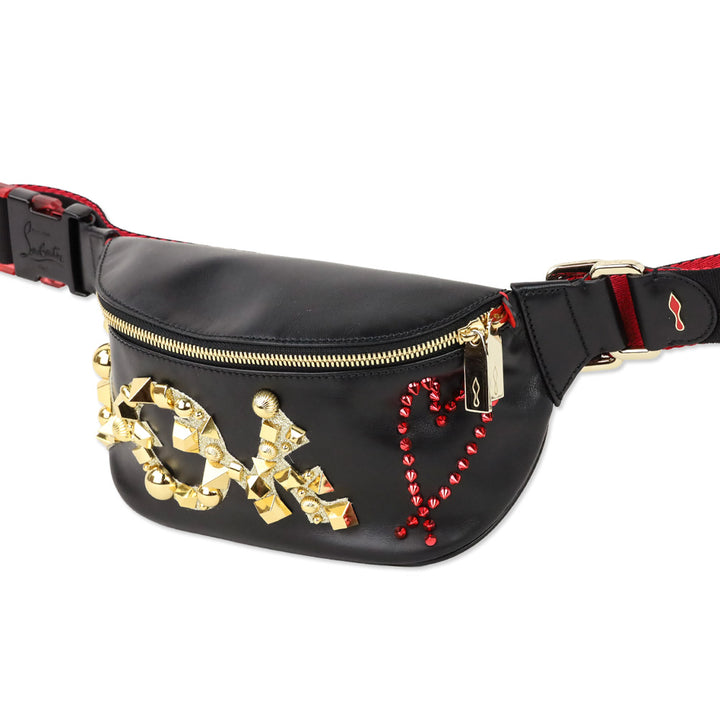 Christian Louboutin Black Leather Marie Jane Love Belt Bag