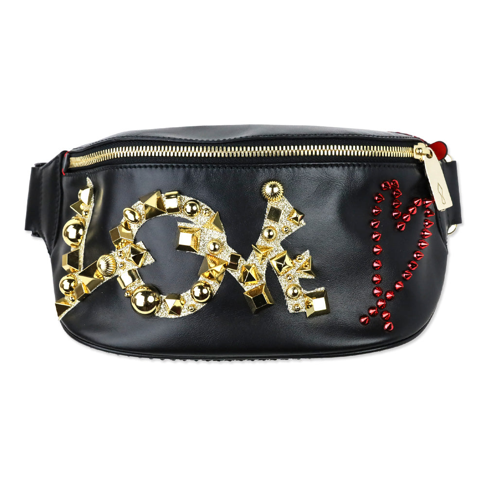 Christian Louboutin Black Leather Marie Jane Love Belt Bag